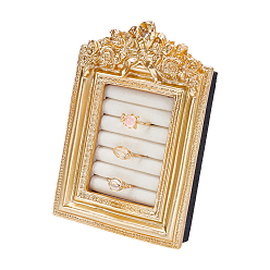 Темный Хаки Фоторамки, подставки для колец из смолы, Органайзер для украшений, в том числе для сережек-гвоздиков., перстни, прямоугольные, Темный хаки, 14x9.4x2.5 см