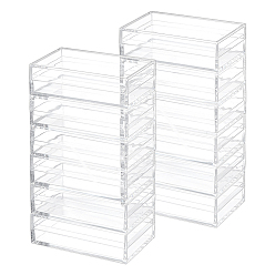 Прозрачный Прозрачный пластиковый витринный шкаф для минифигурок, с крышкой, прямоугольные, прозрачные, 9.9x6.1x3 см