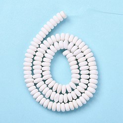 Creamy White Handmade Polymer Clay Beads Strands, for DIY Jewelry Crafts Supplies, Flat Round, Creamy White, 6~7x3mm, Hole: 1.5mm, about 113~116pcs/strand, 15.55 inch~16.14 inch(39.5~41cm)