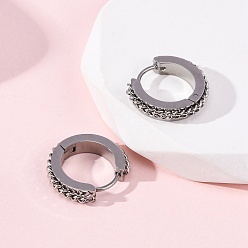 Платина Серьги из 304 нержавеющей стали, с 316 нержавеющей стали, цепочка-оберег, платина, 17.5~18x4 мм