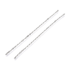Platinum Brass Cable Chains, Soldered, Cadmium Free & Nickel Free & Lead Free, Flat Oval, Platinum, 2.2x1.9x0.3mm, about 0.26 Foot(0.08m)/Strand