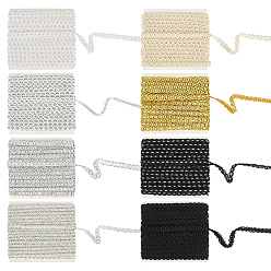 Couleur Mélangete 40m 8 couleurs ruban à broder en polyester, Bordure en dentelle pour accessoires de vêtements, couleur mixte, 1/4 pouces (5 mm), environ 5.47 yards (5 m)/couleurs, 5 m / couleur