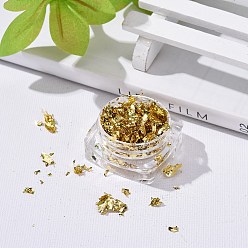 Gold Foil Flakes, DIY Gilding Flakes, for Epoxy Jewelry Accessories Filler, Gold, Box: 2.9x1.6cm