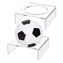 Clair Supports en acrylique pour ballons de football, carrée, clair, 11x11x4.05 cm
