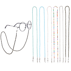 (52) Непрозрачная лаванда 6 шт. 6 стили стеклянные цепочки для очков, шейный ремешок для очков, разноцветные, 27.55~30.9 дюйм (70~78.5 см), 1 шт / стиль