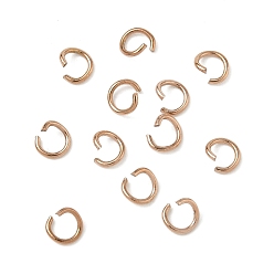 Розовое Золото 304 кольца прыжок из нержавеющей стали, круглые кольца, открытые кольца прыжок, розовое золото , 5x0.8 мм, внутренний диаметр: 3.5 мм