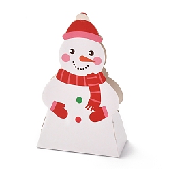 Snowman Christmas Folding Gift Boxes, Snowman Shape, Gift Wrapping Bags, for Presents Candies Cookies, Snowman, 10x5x15.6cm