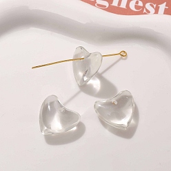 Прозрачный Подвески из полимерной смолы, сердце, прозрачные, 18x19x7.5 мм, отверстие : 1.4 мм