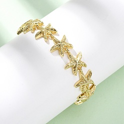 Настоящее золото 18K Латунь ссылка браслеты для женщин, морская звезда, долговечный, стойки покрытие, без свинца и без кадмия, реальный 18 k позолоченный, 7-3/4 дюйм (19.8 см), ссылка: 15.5x13.5x5.5 mm