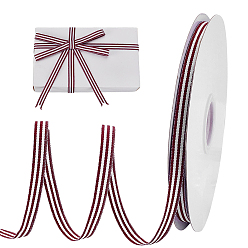 (123L) Белый крем непрозрачный блеск Полиэфирная полосатая лента, для пошива одежды из ткани аксессуары, огнеупорный кирпич, 3/8 дюйм (10 мм), около 49.21 ярдов (45 м) / рулон