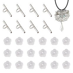 Серебро Поручни из латунной трубки, петля под залог, с пластиковыми гайками уха, трубка, серебряные, 8x20x6 мм, отверстие : 4 мм