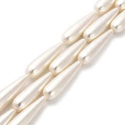 Кукурузный Шелк Гальваническая оболочка жемчужные бусы пряди, слеза, цвет колоса кукурузы, 31.5x8.5 мм, отверстие : 0.7 мм, около 7 шт / нитка, 15.83 дюйм (40.2 см)