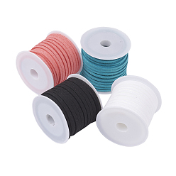(52) Непрозрачная лаванда 3 шнур из искусственной замши мм, искусственная замшевая кружева, разноцветные, 3x1.5 мм, около 5.46 ярдов (5 м) / рулон, 4 рулонов / набор