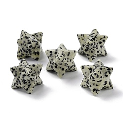 Далматинских Джаспер Скульптура из натуральной далматинской яшмы, целебный кристалл, звездный орнамент меркаба, украшение домашнего офиса, 20x20x20 мм