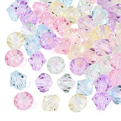 (52) Непрозрачная лаванда Прозрачные акриловые бусины, двухконусные, граненые, разноцветные, 8x7.5x7.5 мм, отверстие : 1.8 мм, Около 2941 шт / 500 г