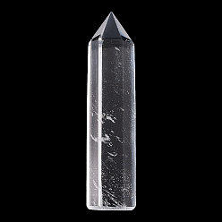 Quartz Crystal Natural Quartz Crystal Hexagon Prism Home Display Decoration, Healing Stone Wands, for Reiki Chakra Meditation Therapy Decos, 100.5x21x21.5mm
