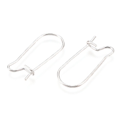 Silver 304 Stainless Steel Hoop Earring Findings, Kidney Ear Wire, Silver, 20x11x0.7mm, 21 Gauge, Pin: 0.7mm