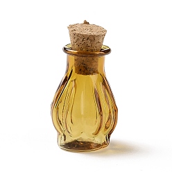 (932FM) Темно-синий аква-матовый с подкладкой Миниатюрные стеклянные бутылки, с пробками, пустые бутылки желаний, для аксессуаров для кукольного домика, изготовление ювелирных изделий, темно-золотистые, 25x14 мм