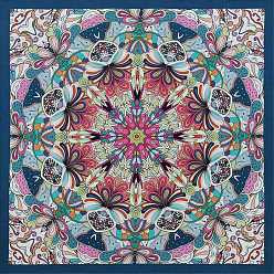 Аква Квадратные хлопковые повязки на голову, шарф-бандана с цветочным узором, гетры шеи, бесшовные головные уборы, для бега на свежем воздухе, вода, 550x550 мм