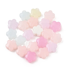 (52) Непрозрачная лаванда Пластиковые бусины, имитация желейных бусин, цветок, разноцветные, 8.5x9x4.5 мм, отверстие : 3 мм, 2941 шт / 500 г