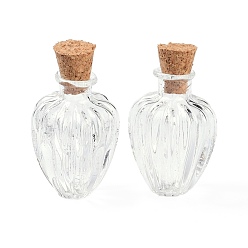 Прозрачный Стеклянные пробковые бутылки, стеклянные пустые бутылки желаний, Миниатюрная модель игровой сцены с едой, аксессуары для кукольного домика своими руками, прозрачные, 1.75x3 см