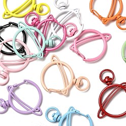 (52) Непрозрачная лаванда Окрашенные распылением сплавные поворотные застежки-лобстеры, поворотный карабин-лобстер, планета, разноцветные, 41x32 мм