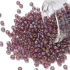 (166B) Transparent AB Medium Amethyst Тохо 6/0 круглые бусины, японский бисер, (166 б) прозрачный ab средний аметист, 4 мм, отверстие : 1.5 мм, Около 840 шт / 50 г
