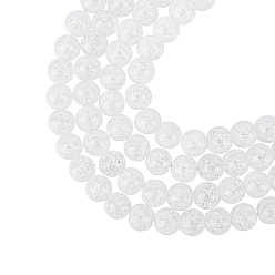 Snow Synthetic Crackle Quartz Beads Strands, Round, Dyed, Snow, 8mm, Hole: 1mm, about 50pcs/strand, 15.7 inch(39.88cm), 4strands/box