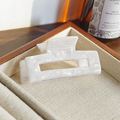 (404) Непрозрачное AB Кислое яблоко Заколки для волос с когтями из ацетата целлюлозы (смола), цветочный белый, 38x75 мм