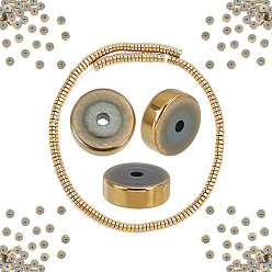 Светло-Золотое Покрытие Гальваническое покрытие из немагнитного синтетического гематита, Heishi бусы, Плоский круглый / диск, свет позолоченные, 6x2 мм, отверстие : 1 мм, около 193 шт / нитка, 15.7 дюйм, 1 прядь