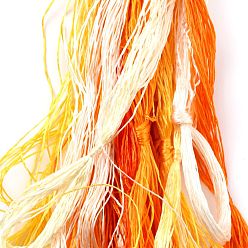 Dark Orange Real Silk Embroidery Threads, Friendship Bracelets String, 8 Colors, Gradient color, Dark Orange, 1mm, 20m/bundle, 8 bundles/set