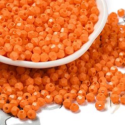 Оранжевый Выпечка расписных стеклянных бусин, двухконусные, оранжевые, 4.5x4 мм, отверстие : 1 мм, Около 5232 шт / фунт