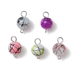 Нержавеющая Сталь Цвет Круглые подвески-соединители для волочильного станка и выпечки из окрашенного стекла, с 304 петлями из нержавеющей стали, разноцветные, цвет нержавеющей стали, 13.5x8 мм, отверстие : 1.6~2.8 мм