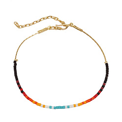 Разноцветный Богемные браслеты из стеклянного бисера для женщин, колонка, красочный, 7.48 дюйм (19 см)