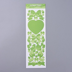 Grün Bowknot & Herz Muster dekorative Aufkleber Blätter, für das Scrapbooking, Kalender, Kunst, Kinder DIY Handwerk, grün, 260x80 mm