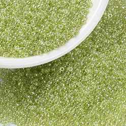 (RR172) Transparent Chartreuse Luster Миюки круглые бусины рокайль, японский бисер, 15/0, (rr 172) прозрачный шартрезский блеск, 1.5 мм, Отверстие : 0.7 мм , около 27777 шт / 50 г