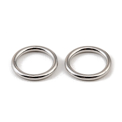 Couleur Acier Inoxydable Anneaux connecteurs en laiton, anneau, crémaillère plaquage, plaqué longue durée, sans cadmium et sans plomb, couleur inox, 15x2mm, Trou: 11mm
