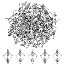 Античное Серебро 60 шт. Подвески из сплава в тибетском стиле, без свинца и без кадмия, античное серебро, 36x25x3.8 мм, отверстие : 2 мм
