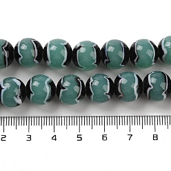 Cadet Blue Handmade Lampwork Beads Strands, Round, Cadet Blue, 12mm, Hole: 1.8mm, about 42~45pcs/strand, 18.50''~20.87''(47~53cm)