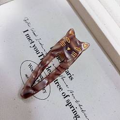 Индийский Красный Заколки для волос из кожи аллигатора в форме кошки из ацетата целлюлозы (смола), аксессуары для волос для девочек женщин, Индийская красная, 73 мм