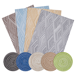 (52) Непрозрачная лаванда 9 шт. 9 стили ПВХ витринные украшения, прямоугольное мини-одеяло, аксессуары для украшения микроландшафта кукольного домика, прямоугольник и плоский круглый, разноцветные, 113~300x113~250x1~2.5 мм