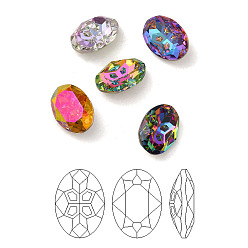 (52) Непрозрачная лаванда K 9 кабошоны из стеклянного страза, точка назад и задняя пластина, граненые, овальные, разноцветные, 14x10x5.5 мм