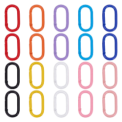 (52) Непрозрачная лаванда 20 шт 10 цвета краска для выпечки сплав пружинные затворные кольца, овальные, разноцветные, 50x25.5x4.5 мм, 2 шт / цвет