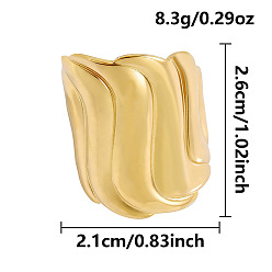 Shell Shape Морские животные 304 открытые кольца манжеты из нержавеющей стали, золотые, формы раковины, 26 мм, внутренний диаметр: 21 мм