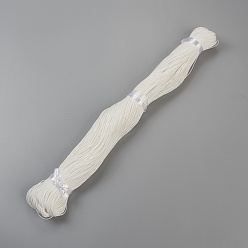 White Round Waxed Polyester Cord, Taiwan Waxed Cord, Twisted Cord, White, 1mm, about 415.57 yards(380m)/bundle