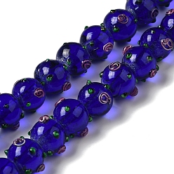 Средний Аквамарин Бусины ручной работы ухабистой бисер нитей, круглые, средний аквамарин, 11.5~13.5x13.5~14x13~13.5 мм, отверстие : 1.5 мм, около 33 шт / нитка, 15.16'' (38.5 см)