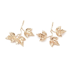 Light Gold Латунные подвески, кленовый лист подвески, стойки покрытие, долговечный, золотой свет, 34x40x4.5 мм, отверстие : 1 мм