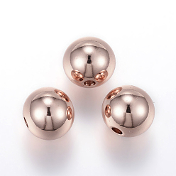 Rose Gold Ion Plating(IP) 202 Stainless Steel Rondelle Spacer Beads, Rose Gold, 6x5mm, Hole: 2mm