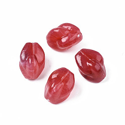 Малиновый Акриловые бусины, Стиль имитация драгоценных камней, твист, малиновый, 13.5x10.5x9.5 мм, отверстие : 1.5 мм, Около 750 шт / 500 г