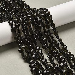 Золотой Обсидиан Естественный золотистый отлив обсидиан бисер пряди, сердце, 5.5x6~6.5x2.5~3 мм, отверстие : 0.7 мм, около 69~72 шт / нитка, 14.88~15.2 (37.8~38.6 см)